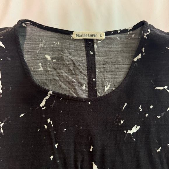 RARE: Marine Layer Women's black paint splattered top, size large - Picture 2 of 2